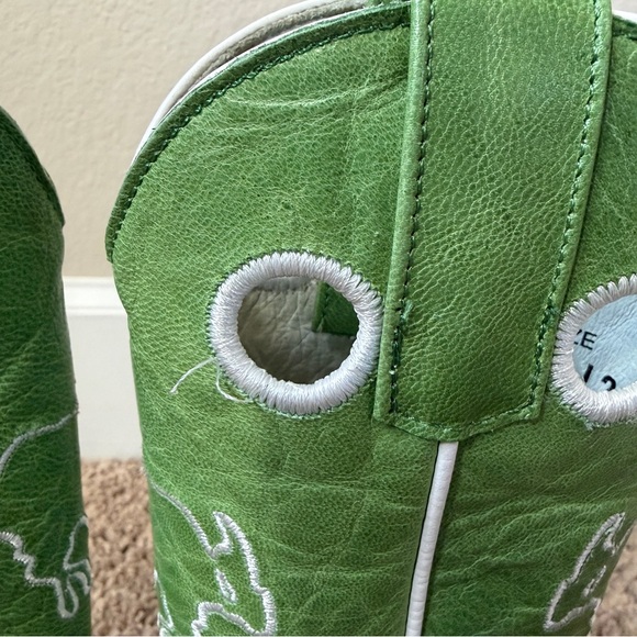 Olathe Boot Co. Youth Kids Green and Brown Boots Sz 9 - Picture 12 of 14